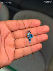 Colourful sparrow silver chain pendant