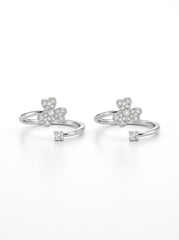 Bloom aura silver toering for women