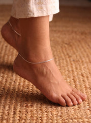 Slimshine silver anklet for women
