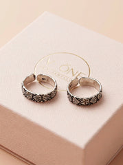 Meher oxidised silver toerings for women