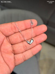 Minimal heart charm silver chain pendant