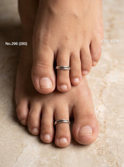 Layered whisper silver toerings for women