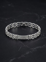 Silver command bracelet for men