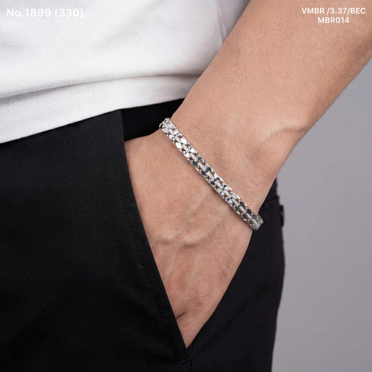 Noble thread silver bracelet for men