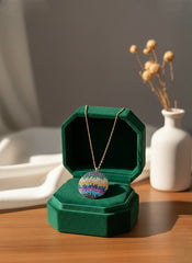 Colourbust medallion silver chain pendant