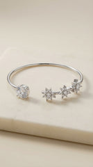 Diamond mist silver kada for women