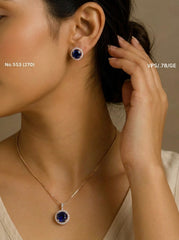 Blue nova silver pendant set for women
