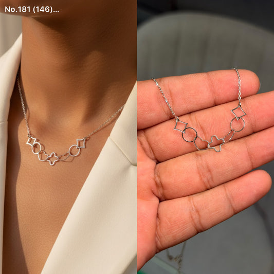 Geometric glow silver chain pendant