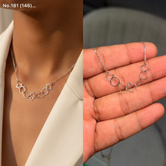 Geometric glow silver chain pendant