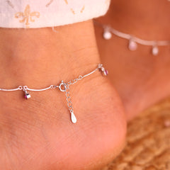 Silver Twinkle Ruby Drop payal