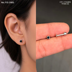 Black pixel silver studs