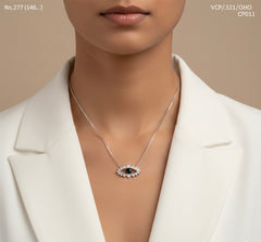 Luminous eye charm silver chain pendant