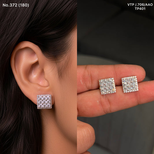Radiant solitaire silver stud