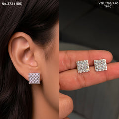 Radiant solitaire silver stud