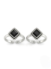Blue aura silver toerings for women