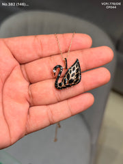 Lunar swan silver chain pendant