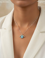 Oracle evil eye amulet silver chain pendant