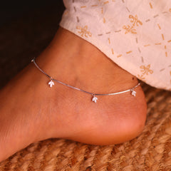 CharmLoop Silver Payal for Women