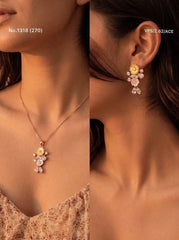 Bloom aura silver pendant set for women