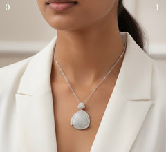Titan TriStone silver chain pendant