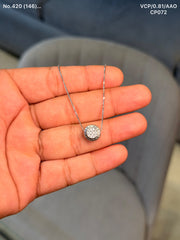 Crystal Orbit Round silver chain pendant