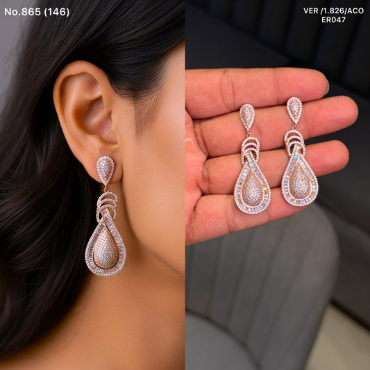 Grace drop silver earrings