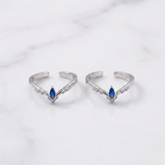 Blue pop silver toerings for women