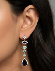 Ocean mist danglers silver earrings