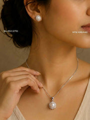 Lumina pearl silver pendant set for women
