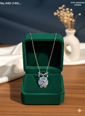 Owlstone silver chain pendant