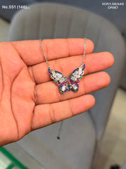 Maxibutterfly silver chain pendant