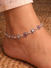 Silver empress heavy payal for women
