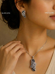 Alina spark silver pendant set for women