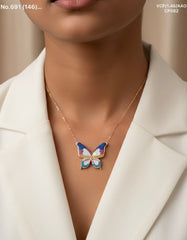 Butterfly mirage silver chain pendant