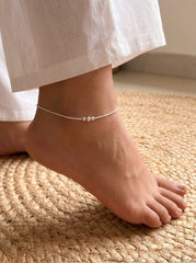 Sparkle ball silver Payal for women