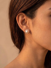Pearl whisper silver pendant set for women