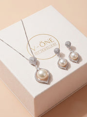 Celestial Pearl silver pendant set for women