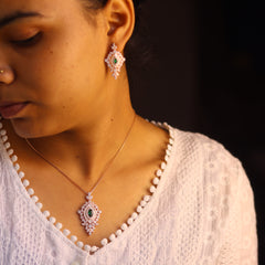 Astra Rose Gold Pendant Jewellery Set for Women