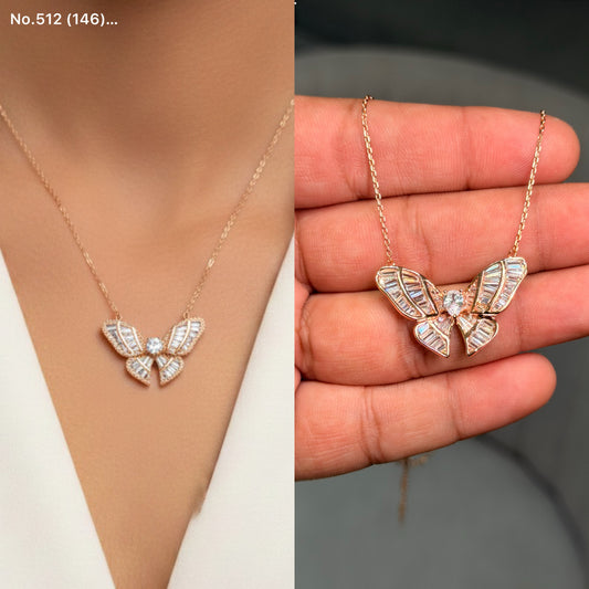 Serene wings silver chain pendant