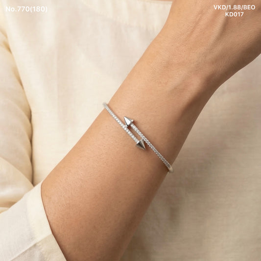 Arrow shine silver kada for women