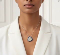 Ferizz nazar silver chain pendant