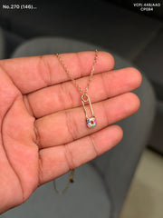 Anchor pin silver chain pendant