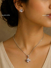 Evermist silver pendant set for women