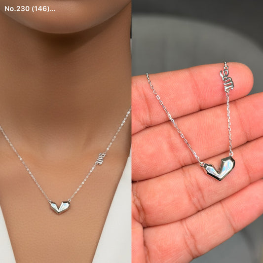 Minimal heart charm silver chain pendant