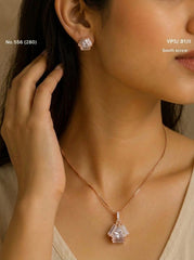 Dream glow silver pendant set for women