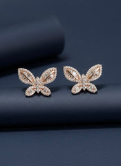 Crystal flutter silver stud