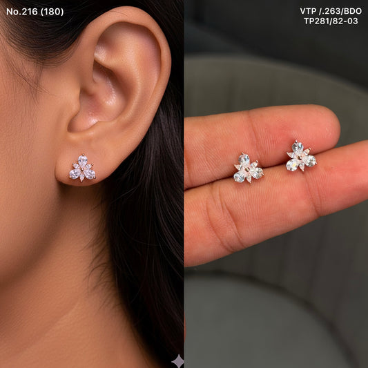 Moonshade floral silver stud