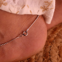 Sleek Silver Beads Payal for Women