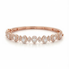 Charm wave silver kada for women