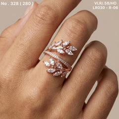 Leaf Harmony silver ring for women